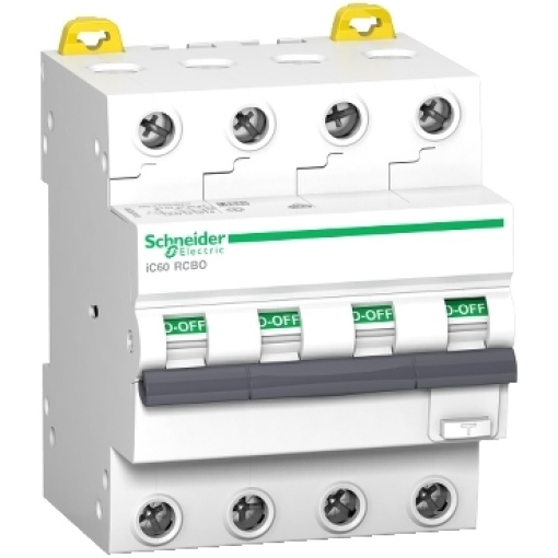 Acti9 iC60 RCBO - 4P - 25 A - C Curve - 6000A6kA - 300 mA - AC type