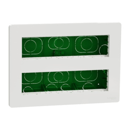 Nova Unica System - Postos de trabalho - encastrar - módulos 2 x 8 - antibacteriano - Branco