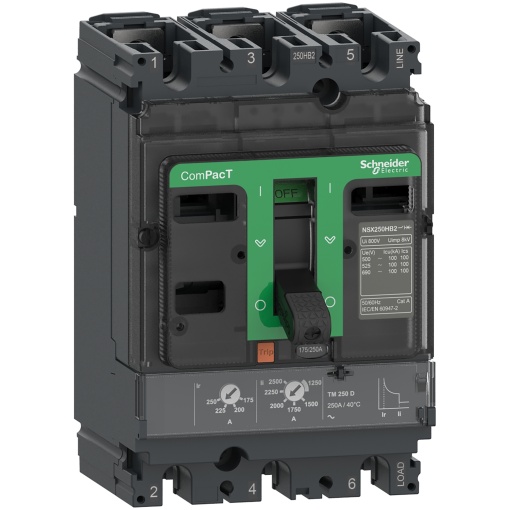 ComPacT DISJUNTOR NSX250F 36kA CA 3P3D 200A TMD