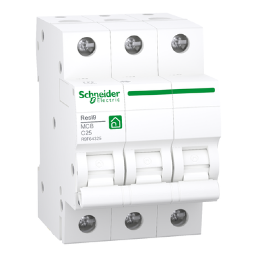 Disjuntor, Resi9, 3P , 25A, Curva C, 3000A IEC 60898-1