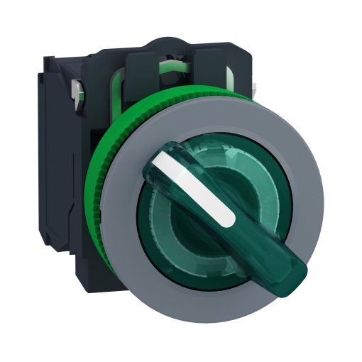 Selector flush luminoso verde  2 posições fixas 230vac 1