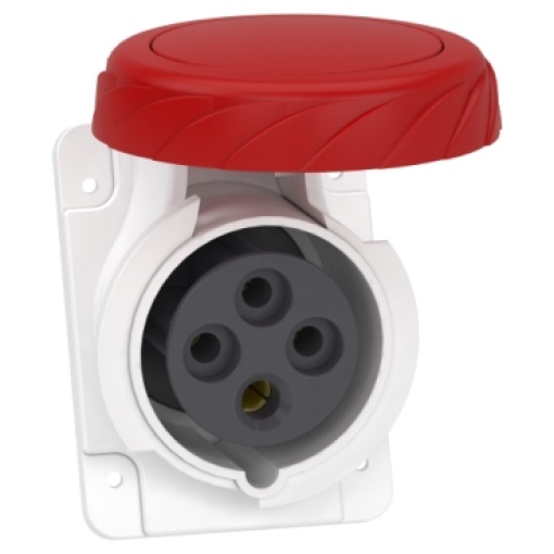 Tomada, Mureva PK, para montagem em quadro, inclinada, 16 A, 3PE, 400 V, IP67