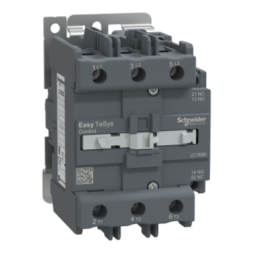 Contator, controle fácil TeSys, LC1E, 3P 3NO, AC-3AC-3e,  440 V, 80 A, bobina 24 V CA, 5060 Hz