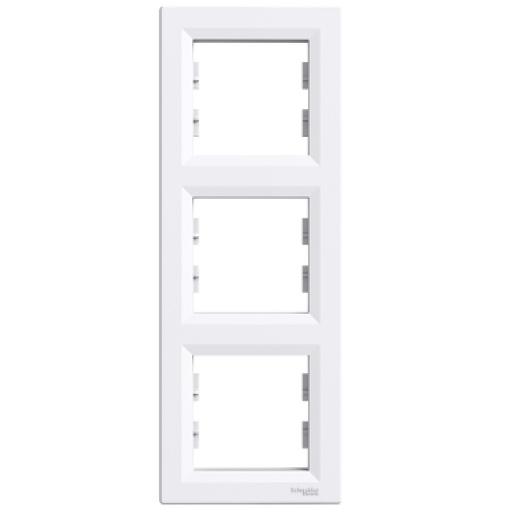 Asfora - quadro vertical de 3 tomadas - branca