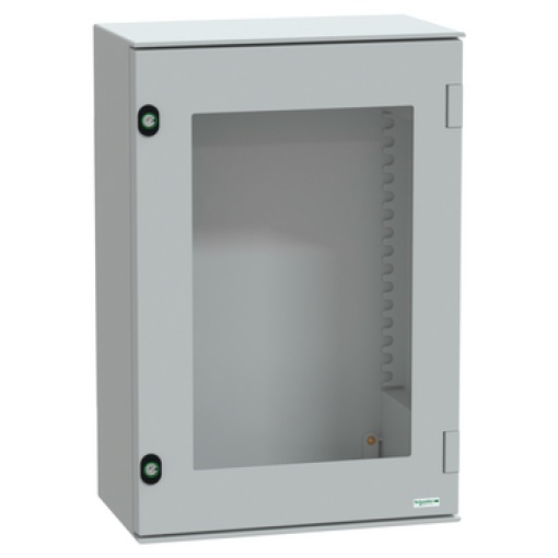 wall-mounting enclosure polyester monobloc IP66 H647xW436xD250mm glazed door