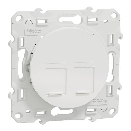 Odace - Tomada RJ45 dupla- cat.6 - UTP - Branco