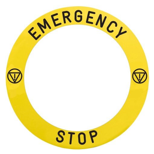 90mm circular label 'paragem de emergência'