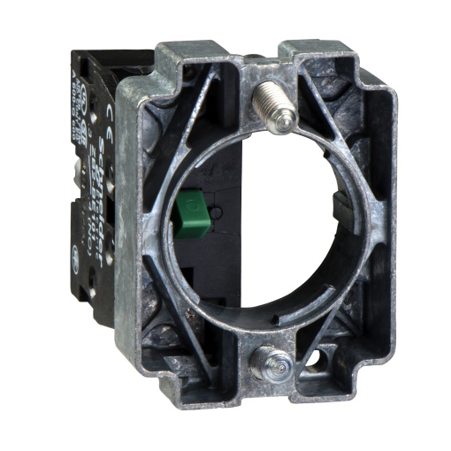 Corpo para botão de controlo ZB2, Harmony XAC, botão de pressão de 22 mm, sem luz, metal, terminais de fixação por parafuso, 1NO