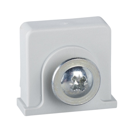 plastic nut and self taping screw placed in the notches of PLM for DIN rail