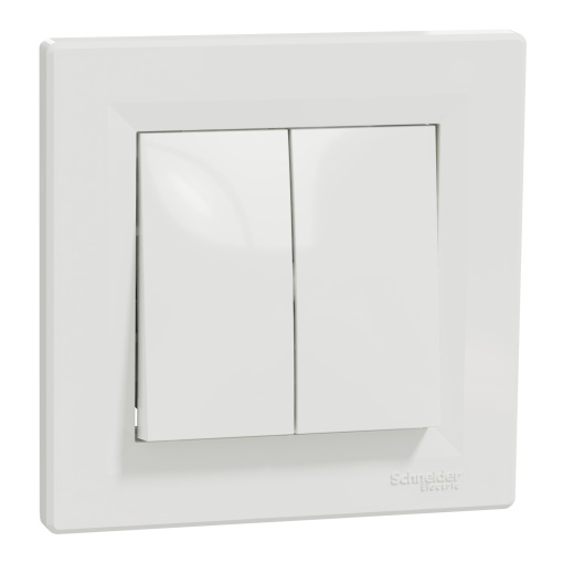 Asfora - interruptor duplo de 2 vias - terminais sem parafusos de 10 A, branco