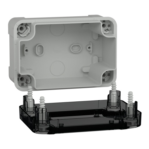 ABS box IP66 IK07 RAL7035 Int.H125W80D65 Ext.H138W93D72 Transp.cover H20