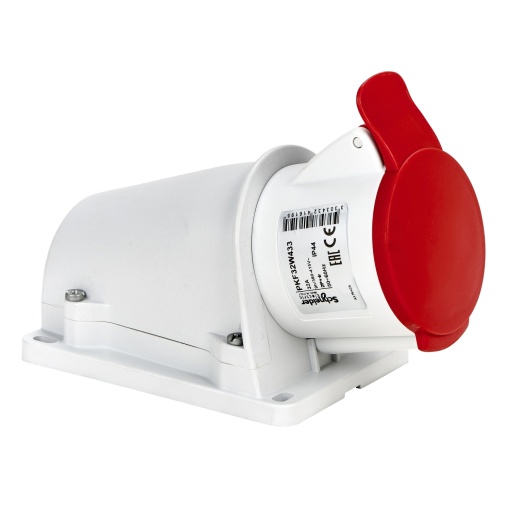 PratiKa socket - screw - angled - 32A - 2P  E - 380...415 V AC - wall