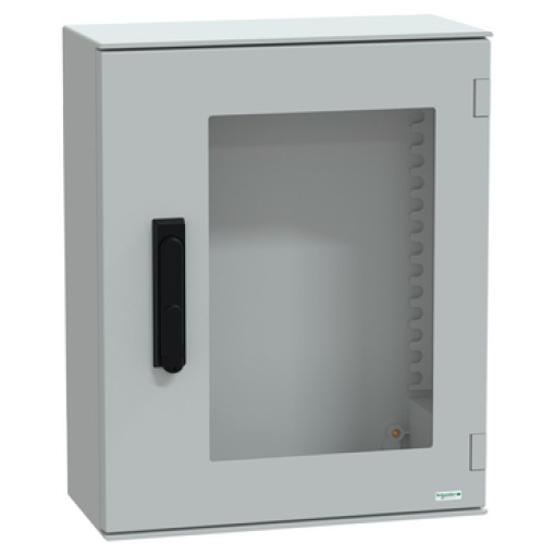 wall-mounting encl. polyester monobloc IP66 530x430x200mm 3p.lock glazed door