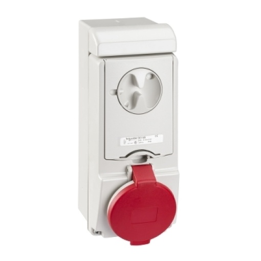 Unika interlocked socket - 32 A - 3P  E - 380...415 V AC - IP44 - wall