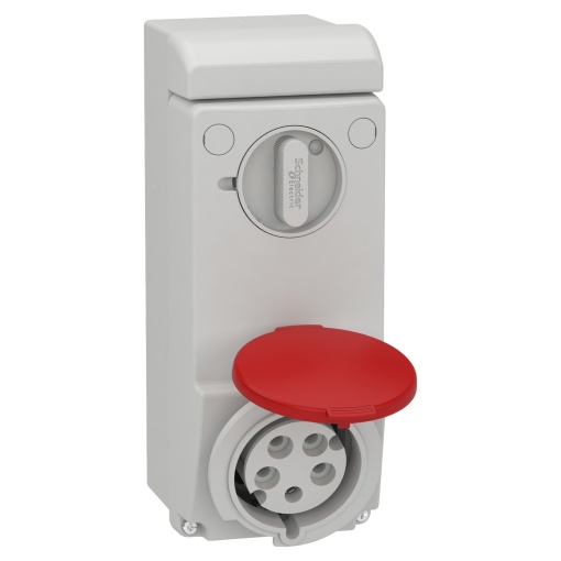 Unika interlocked socket - 32 A - 3P  N  E - 380...415 V AC - IP44 - wall