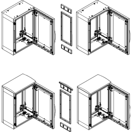 Horizontal coupling kit for PLA enclosure H1000xD320 mm - 15 mm - IP55 coupling