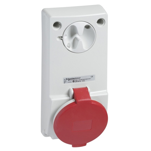 Tomada com encravamento, Mureva PK, montagem em quadro, 32 A, 2PE, 400 V, IP44
