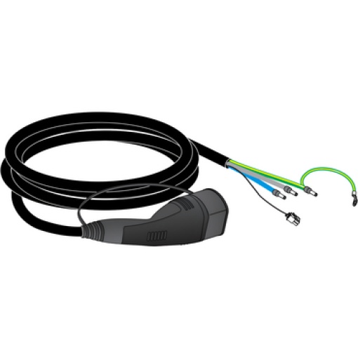 Cabo com conector T2, 16 A, monofásico, IEC, 4 metros - Peça sobressalente para Wallbox EVH2