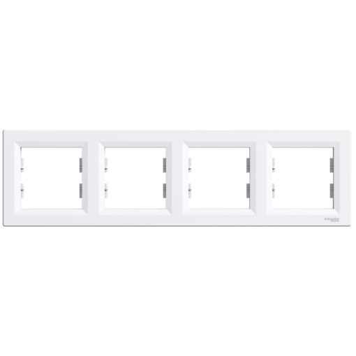 Asfora - quadro horizontal de 4 tomadas - branca