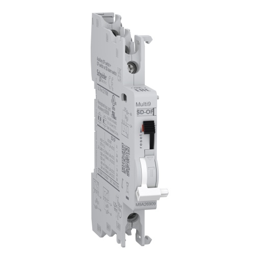 Contato auxiliar, Multi9 M9A, OFSDOF, 2 CO, 100 mA a 6 A, 24 VCA a 415 VCA, 24 VCC a 130 VCC, ligação superior e inferior
