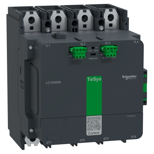 Contator de alta potência, TeSys Giga S207,4P 4NO, AC-1  440V 400A, versão avançada, bobina de banda larga 48-130V ACDC