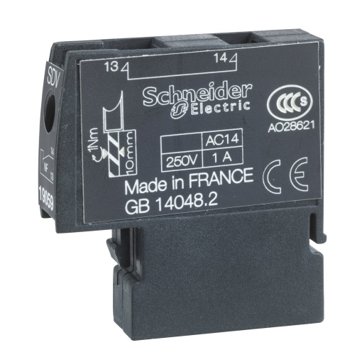 Contacto auxiliar de defeito, Acti9 Vigi NG125, 1 SDV 1NC, 250 VCA 0,1 A a 1 A