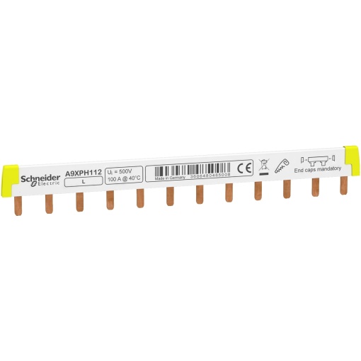 Acti 9 - barramento pente - 1L - passo 18 mm - 12 módulos - 100A