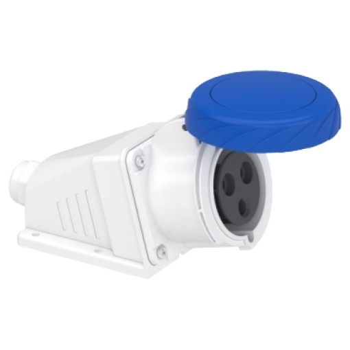 PratiKa socket - screw - angled - 32A - 2P  E - 200...250 V AC - wall
