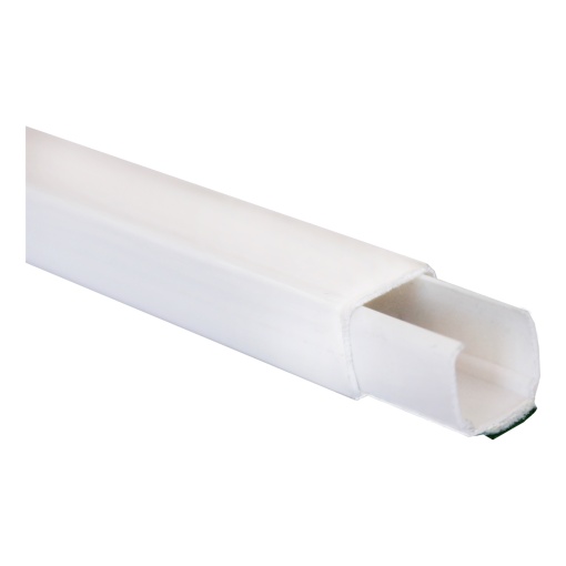 Dexson - mini calha - 10x10 mm - 1 compartimento - adesivo - PVC - branco