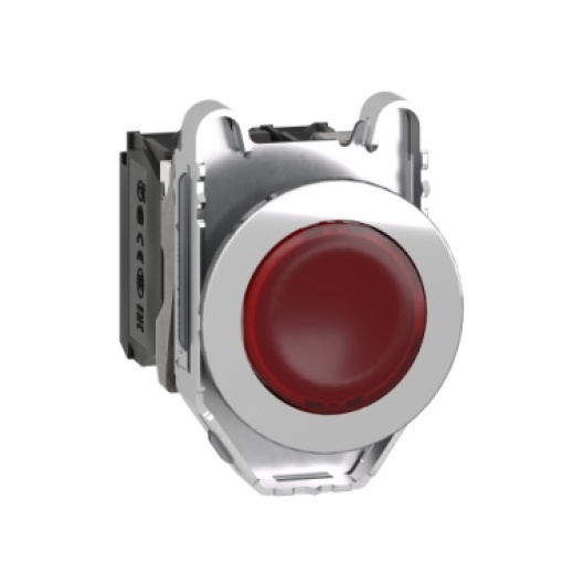 botão flush   luminosous  vermelho  120v ac led 1no 1nc