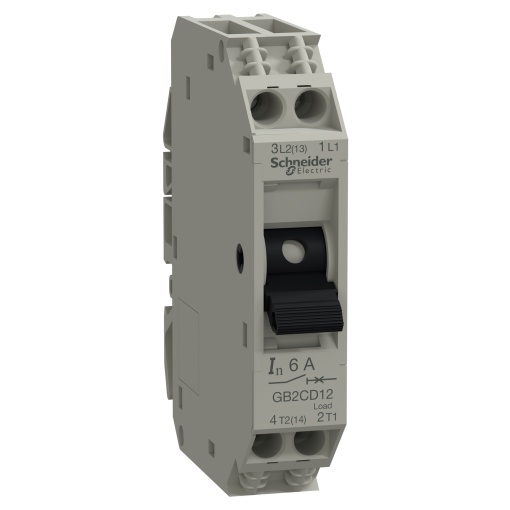 disjuntor TeSys para circuitos de comando - GB2-CD  6 A - 1 póloN - 1d