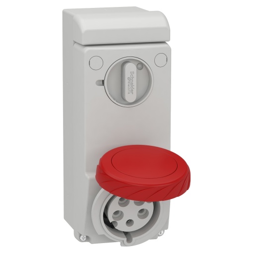 Unika interlocked socket - 32 A - 3P  N  E - 380...415 V AC - IP65 - wall