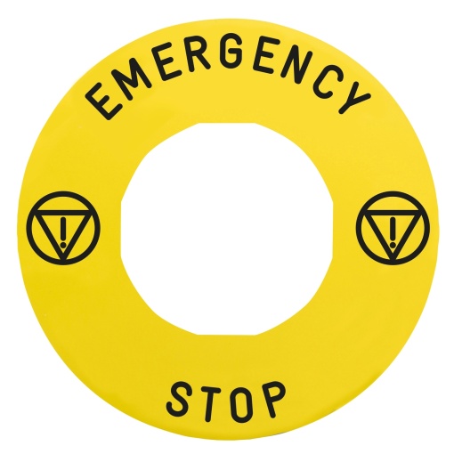 Legendaa circular de ø 90 - amarela - emergência  gency stoplogo iso13850