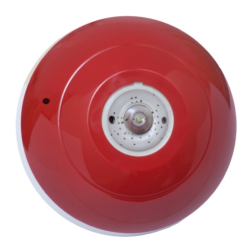 VAD, alimentado por loop, 8 m, corpo vermelho, flash branco, teto