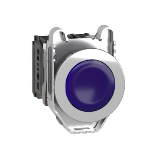 botão flush   luminosous azul 230v ac led 1no 1nc