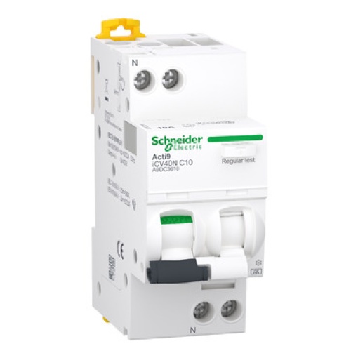 Acti9 iCV40N - disjuntor diferencial - 1PN - 10A - C - 6000A - 30mA - tipo A