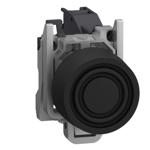 Botão de pressão completo, Harmony XB4 - ATEX D, preto saliente com protetor, metal, 22 mm, retorno por mola, 1NO
