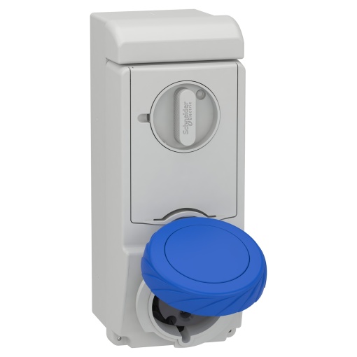 Unika interlocked socket - 32 A - 2P  E - 200...250 V AC - IP65 - wall
