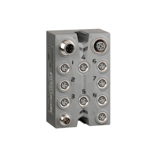 Bloco de expansão de ES discreta, Modicon TM7, IP67, 8 entradas digitais, 24 V CC, conector M8