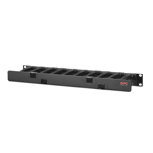 Gestor de cabos Horizontal, 1U x 4 polegadas de profundidade, lado unico com tampa