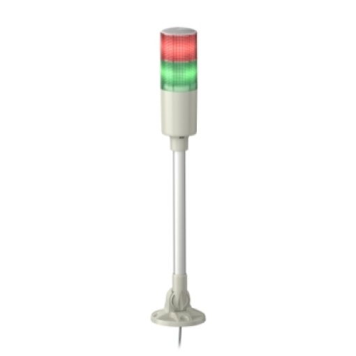Baliza de sinalização monolítica, Harmony fácil XVG, 60mm, verde vermelho, luz fixa, sinal sonoro, montagem em tubo de alumínio e suporte dobrável
