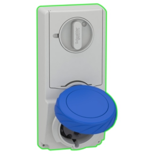 Tomada com encravamento, Mureva PK, montagem em quadro, 32 A, 2PE, 220 V, IP65