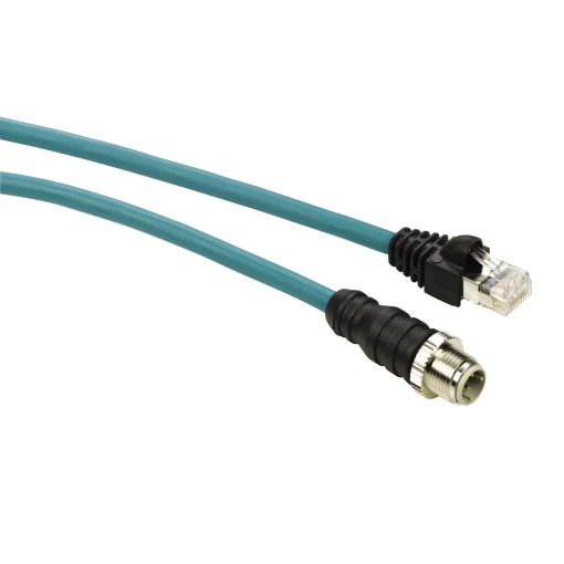 Cabo de cobre Ethernet para switch IP67 - Conector M12RJ45 - 25 m