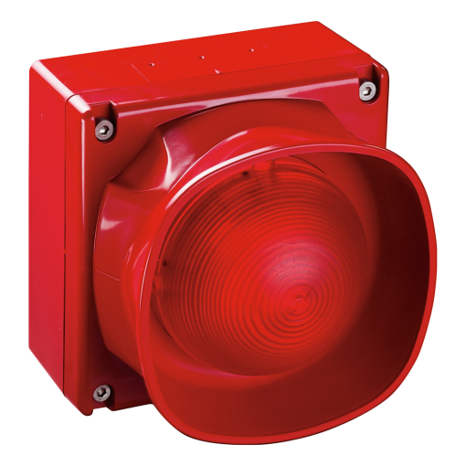 Sinalizador de som para área aberta, à prova d'água, multitone, com isolador, vermelho