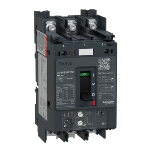 TeSys GV4 - disjuntor magneto-térmico multifuncional - 12.5A 3P  terminais olhal
