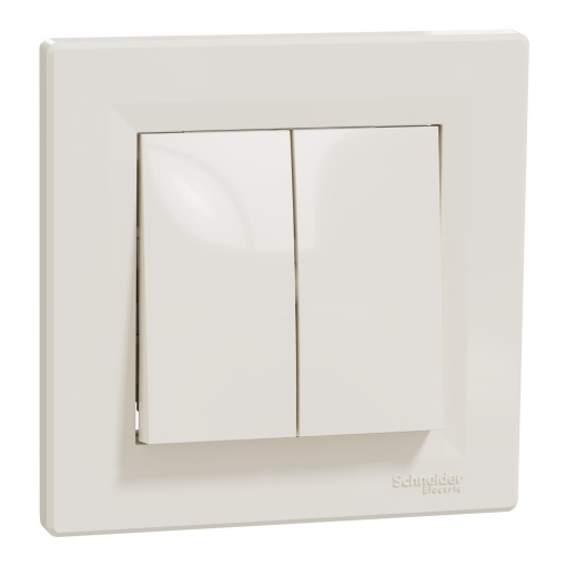 Asfora - Interruptor de 1 polo e 2 circuitos - 10 A, sem parafusos, creme