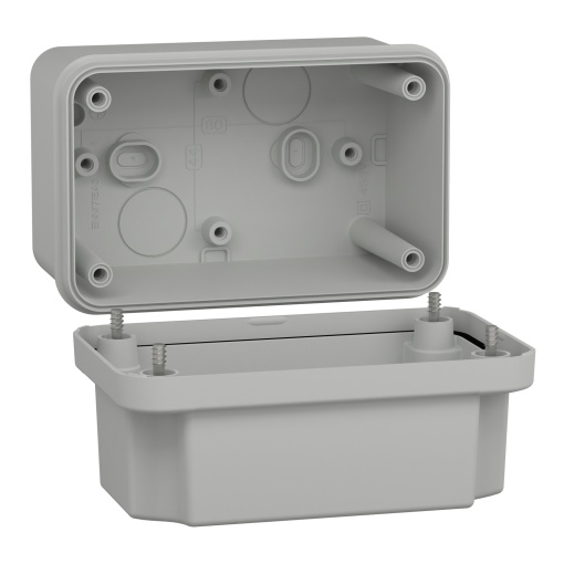 ABS box IP66 IK07 RAL7035 Int.H105W65D85 Ext.H117W74D94 Opaque cover H40