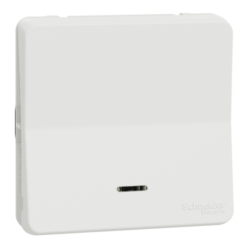 Comutador de escada, Mureva Styl, encastrarsaliente, luminoso, IP55, 10A, Branco
