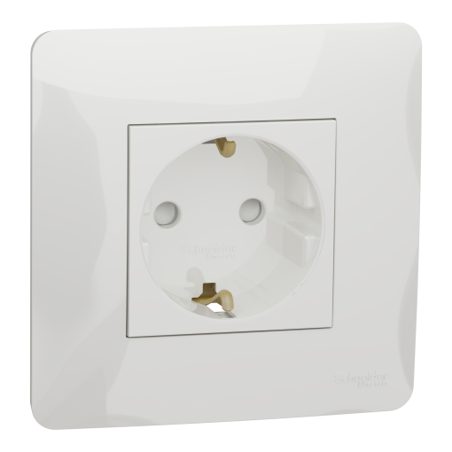 Nova Unica - Tomada 2PT monobloco com obturadores - 16A - Branco
