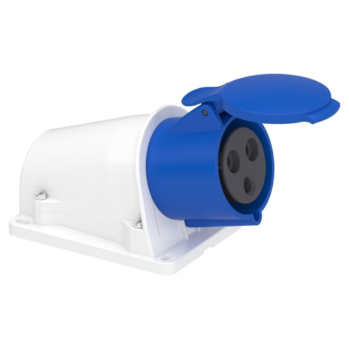 PratiKa socket - fast - angled - 32A - 2P  E - 200...250 V AC - wall